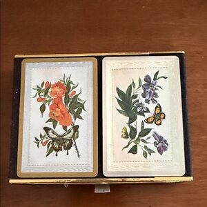 Vintage Congress Floral and Butterfly Playing Cards Set